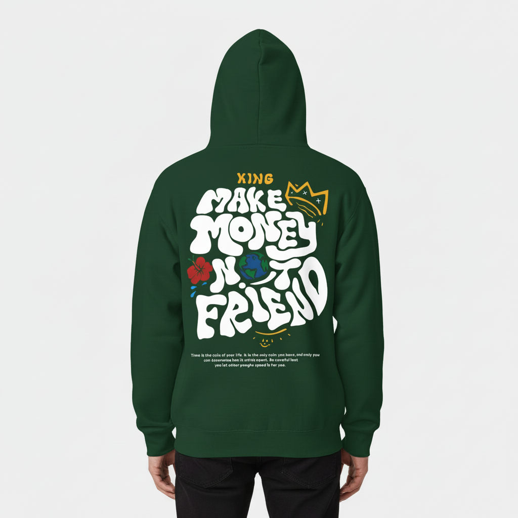 Make Money Not Friend - Green Hoodie